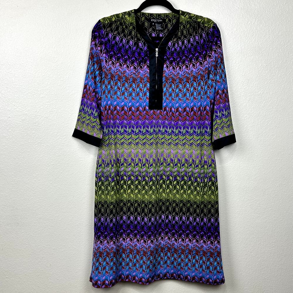 Etcetera Women's 8 Geometric Shift Dress Pullover
